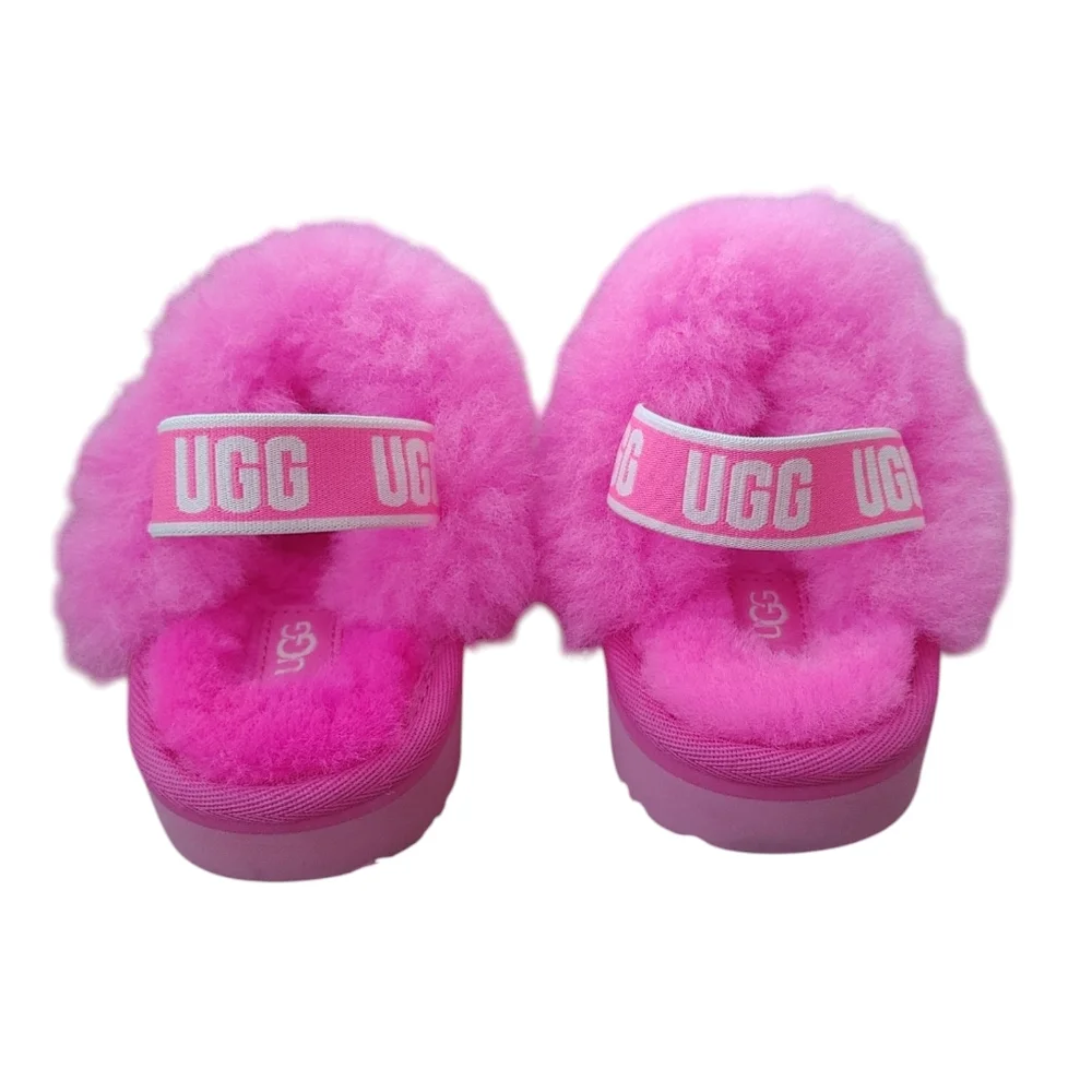 UGG Pink Fluff Slide Slippers for Kids